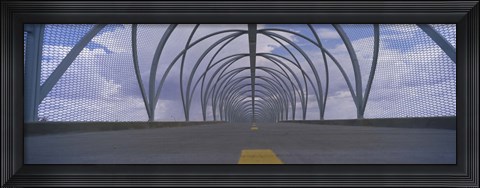 Framed Chain-link fence covering a bridge, Snake Bridge, Tucson, Arizona, USA Print