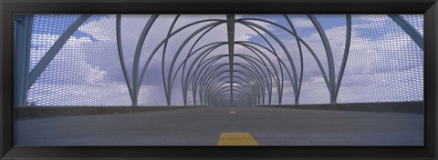 Framed Chain-link fence covering a bridge, Snake Bridge, Tucson, Arizona, USA Print