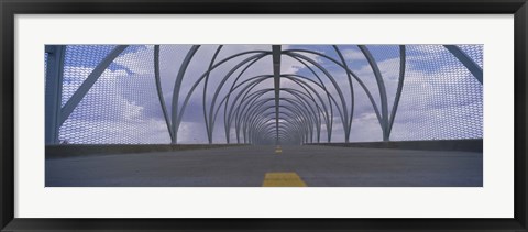 Framed Chain-link fence covering a bridge, Snake Bridge, Tucson, Arizona, USA Print