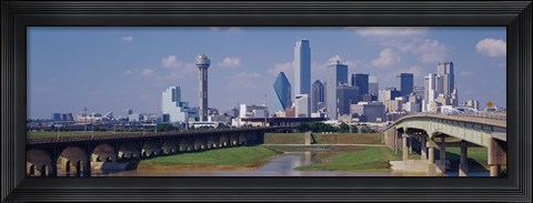 Framed Office Buildings In A City, Dallas, Texas, USA Print