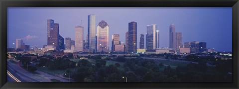 Framed Houston buildings, Texas Print