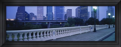 Framed Houston at dusk, Texas Print