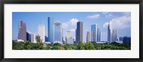 Framed Houston Skyline, Texas Print
