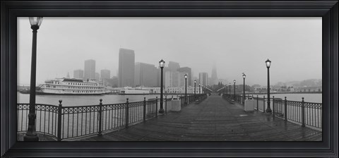 Framed Street lamps on a bridge, San Francisco, California, USA Print
