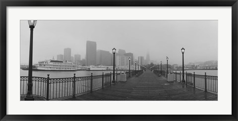 Framed Street lamps on a bridge, San Francisco, California, USA Print