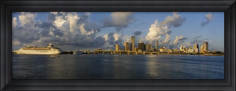Framed Cruise ship docked at a harbor, Miami, Florida, USA Print