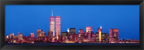 Framed Evening Lower Manhattan New York NY Print