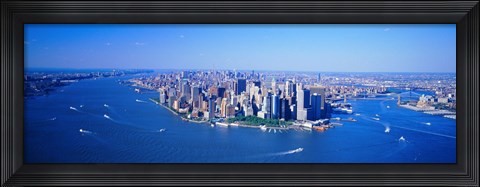 Framed Aerial Lower Manhattan New York City NY Print