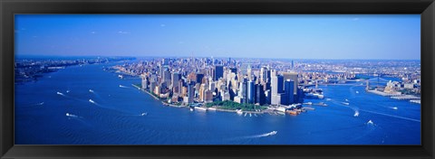 Framed Aerial Lower Manhattan New York City NY Print