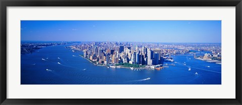 Framed Aerial Lower Manhattan New York City NY Print