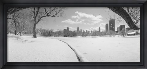 Framed Buildings in a city, Lincoln Park, Chicago, Illinois, USA Print