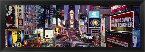 Framed High angle view of traffic on a road, Times Square, Manhattan, New York City, New York State, USA Print