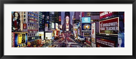 Framed High angle view of traffic on a road, Times Square, Manhattan, New York City, New York State, USA Print