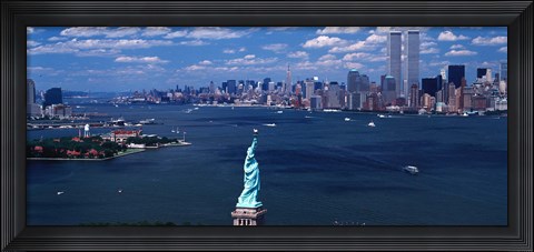 Framed Statue of Liberty with New York City Skyline Print