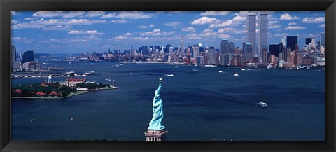 Framed Statue of Liberty with New York City Skyline Print