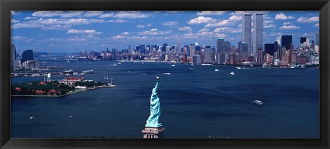 Framed Statue of Liberty with New York City Skyline Print