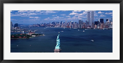 Framed Statue of Liberty with New York City Skyline Print