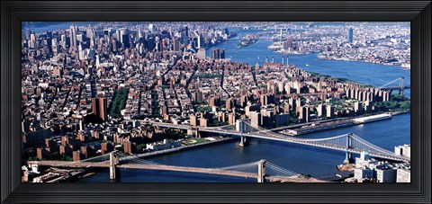 Framed Brooklyn Bridge and Manhatten Print
