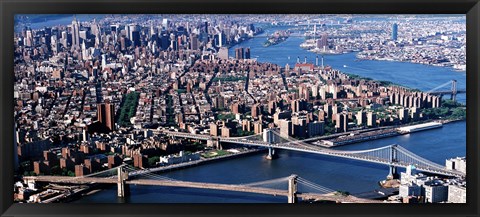 Framed Brooklyn Bridge and Manhatten Print