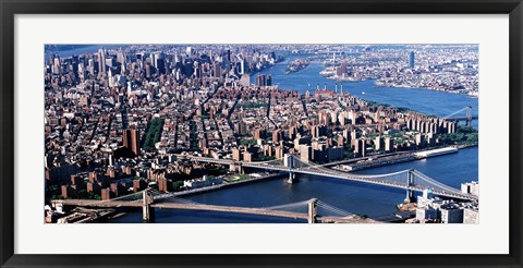 Framed Brooklyn Bridge and Manhatten Print