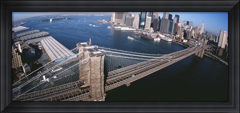 Framed New York, Brooklyn Bridge, aerial Print