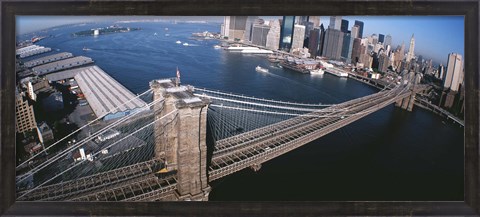 Framed New York, Brooklyn Bridge, aerial Print