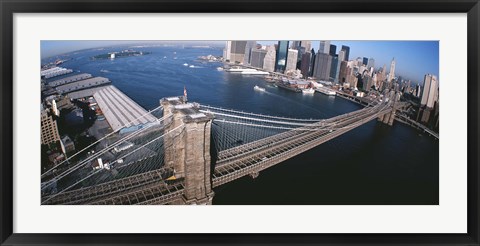 Framed New York, Brooklyn Bridge, aerial Print