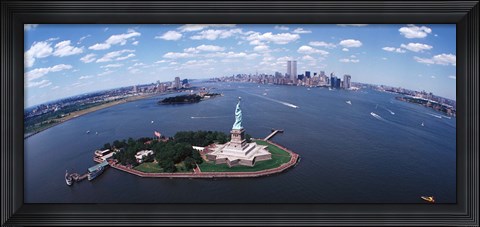 Framed Bird&#39;s Eye View of the Statue of Liberty Print