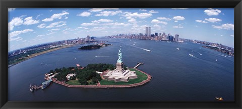 Framed Bird&#39;s Eye View of the Statue of Liberty Print