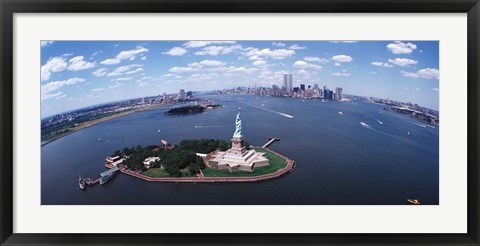 Framed Bird&#39;s Eye View of the Statue of Liberty Print