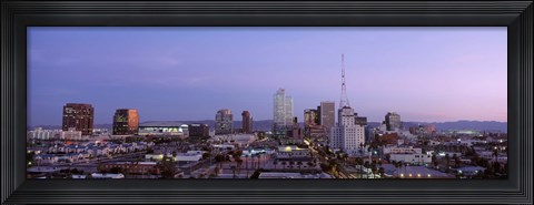 Framed Aerial View Of The City At Dusk, Phoenix, Arizona, USA Print