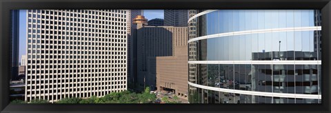 Framed Skyscraper windows in Houston, TX Print