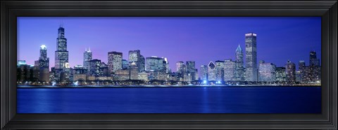 Framed Bright Blue View of Chicago from the Water Print