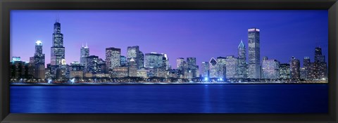 Framed Bright Blue View of Chicago from the Water Print