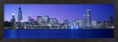 Framed Bright Blue View of Chicago from the Water Print