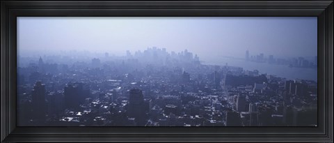 Framed Smog Over New York, NYC, New York City, New York State, USA Print