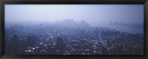 Framed Smog Over New York, NYC, New York City, New York State, USA Print