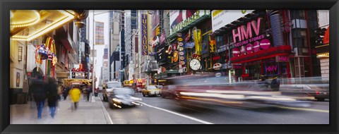 Framed Traffic on the street, 42nd Street, Manhattan, New York City, New York State, USA Print