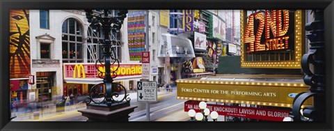 Framed Road running through a market, 42nd Street, Manhattan, New York City, New York State, USA Print