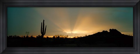 Framed Desert Sun Beams, Near Phoenix, Arizona, USA Print