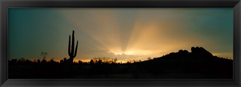 Framed Desert Sun Beams, Near Phoenix, Arizona, USA Print