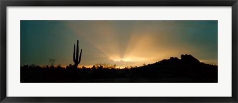 Framed Desert Sun Beams, Near Phoenix, Arizona, USA Print