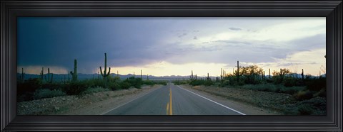 Framed Desert Road near Tucson Arizona USA Print