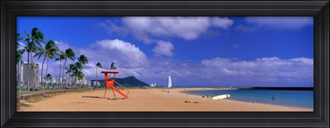 Framed Ala Moana Beach Honolulu HI Print