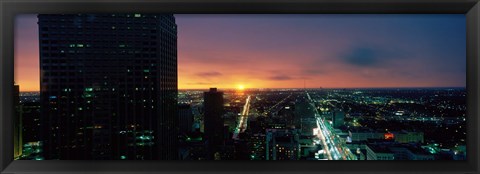 Framed Night view of Houston, Texas Print