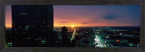 Framed Night view of Houston, Texas Print