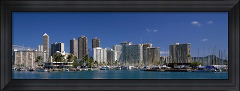 Framed Honolulu, Hawaii Skyline Print