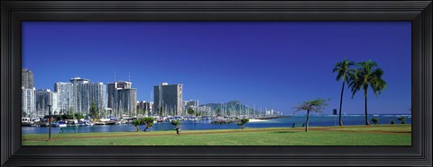 Framed Honolulu, Hawaii Waterfront Print
