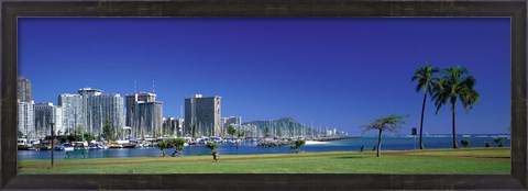 Framed Honolulu, Hawaii Waterfront Print