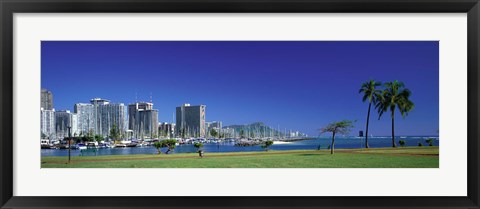 Framed Honolulu, Hawaii Waterfront Print